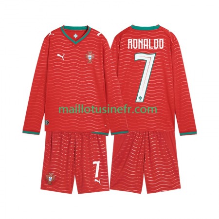 Maillot de Foot Portugal Cristiano Ronaldo 7 World Cup Domicile 2026 Manches Longues - Enfant